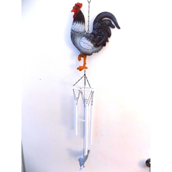 NEW Metal Rooster Chicken Wind Chime Country Decor Farmhouse - Picture 6 of 6
